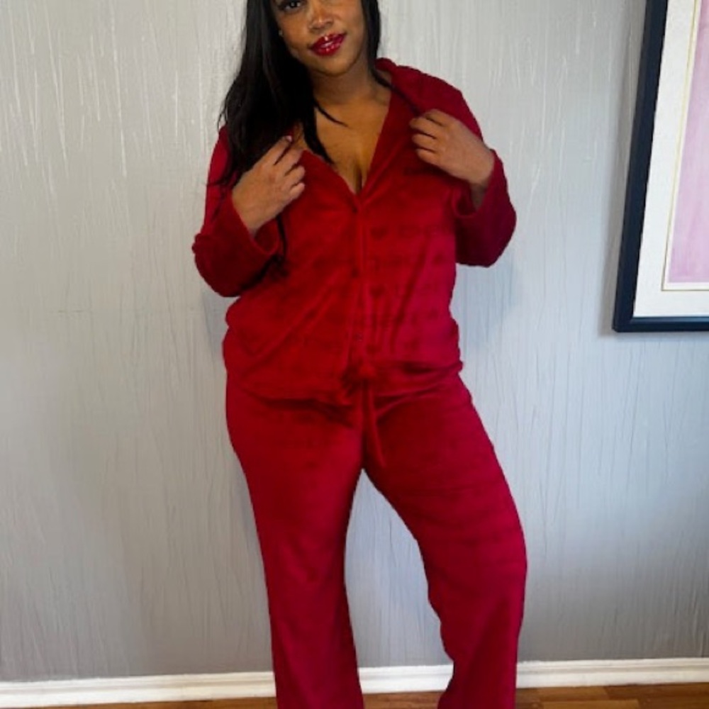 Red Velour Lounge Set